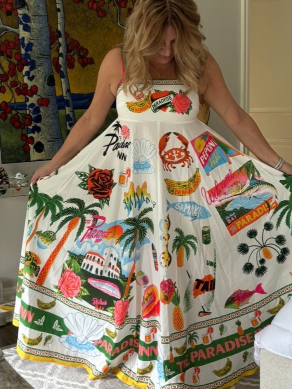 White Paradise Print Maxi